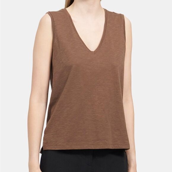 NWT Theory Slub Knit Sleeveless Cotton Top - Picture 1 of 11